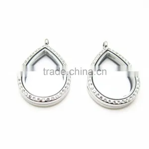 2016 New Design Romantic Heart Floating Memory Locket Pendant,metal Empty Glass Pendant for Necklace Jewelry thumbnail-4