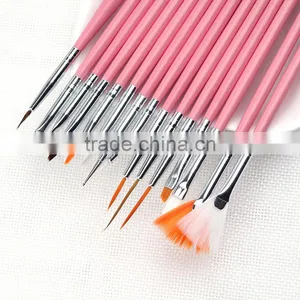 Wholesale 15pcs per Set Wood Handle Nail Round Oil Artist Paint Brush Pen Set for Art Painting thumbnail-5