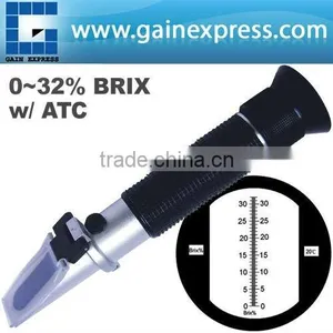 Brix Refractometer With ATC,0-32% in 0.2% Division, for Brandy,beer,fruits,Cutting Liquid,CNC,Vegetables,Juices,Softdrinks thumbnail-1
