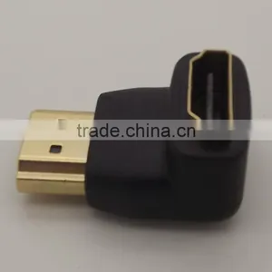 Hdmi Female to Male Adapter,HDMI/F to HDMI/M With Golden Plate,90 Degrees HDMI Adapter thumbnail-1