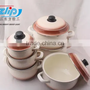 6 Pcs High Casserole Straight Shape W/Hollow Handle & Metal Cover Decor thumbnail-5