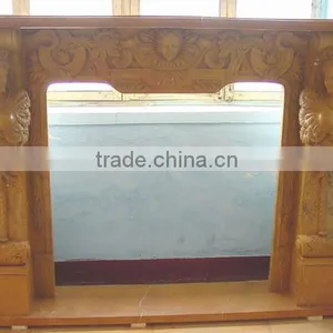 Indoor Freestanding Marble Fireplace Mantel thumbnail-3