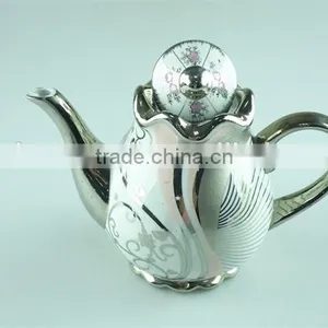 Siliver Chromed Porcelain Teapot With Lid, 800 ml Water Pots&kettles Chaozhou Stock thumbnail-5
