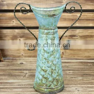 Bronze Shabby Chic Vintage Metal Vase thumbnail-1