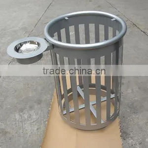 Arlau Outdoor Park Metal Trash Receptacle thumbnail-4
