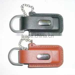 OEM High Quality Brown and Black Leather Usb 2.0 Memory Stick thumbnail-1