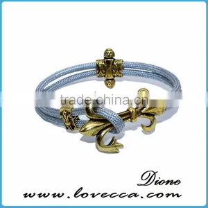 2017 Factory Price Nylon Mens Anchor Bracelet Rope Bracelet thumbnail-5