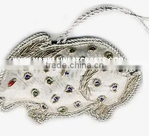 Zari Hand Embroidery Christmas Decoration Hanging Ornament thumbnail-1