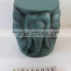 Outdoor Fiberglass Clay Elephone Stool Chair thumbnail-1