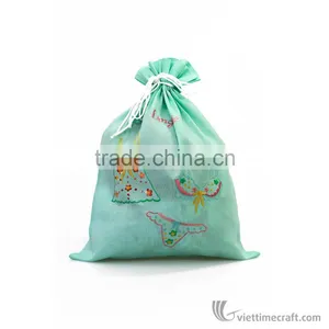 HOT SALE ! Multicolor Embroidery Promotional Drawstring Bag, Handmade in Vietnam thumbnail-3