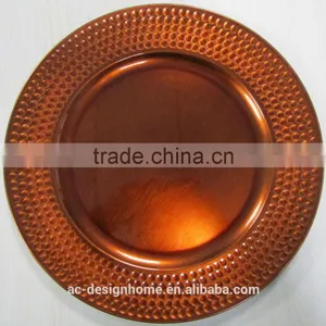 BRONZE FOIL PP PLASTIC CHARGER PLATE thumbnail-1