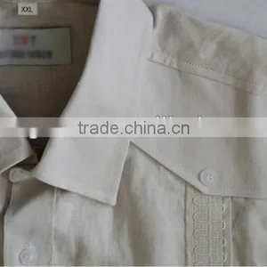 Men's 100% Cotton Guayabera Shirt With Long Sleeve and Pintuck Embroidery thumbnail-3