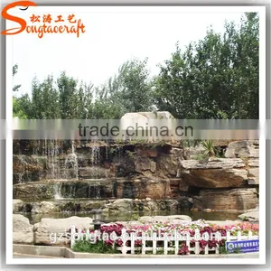 High Quality Large Rockery Fiberglass Waterfalls Natural Stone Garden Fountain Outdoor thumbnail-3