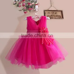 2015 Free Shipping Sleeveless Flower Girl Dancing Dress Party Baby Girl Christening Dress Kids Baby Birthday Christmas Dresses thumbnail-5