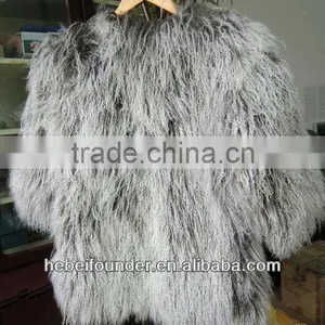 Fur Coats,made of Long Hair Mongolia Lamb Pelts thumbnail-1