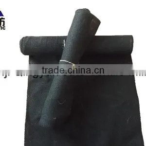 30cm*300cm Black Color Burlap Runner Sewn Edge on Small Rolls thumbnail-3