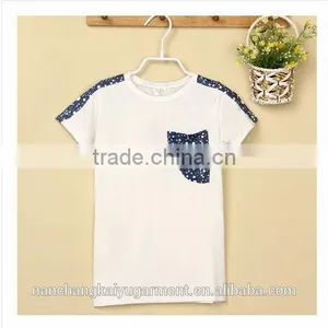 Custom Blank Cotton T Shirt for Boy Kids With Pocket thumbnail-1