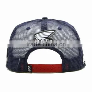 Racing Red Flat Brim Snapbacks Wholesale Mesh Hats thumbnail-2