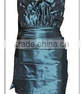 Fashion Mini Dress/off Shoulder Frill Side Slit Greenish-blue Sexy Club Wear Dresses thumbnail-1