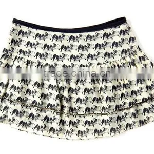 Pleates Short Ruffle Print Elegent High Quality Garment Factory Corset Tutu Skirt thumbnail-2
