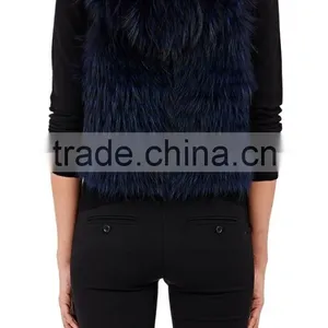 New Style Fashion Women Dyed Raccoon Fur Vest Customized thumbnail-3