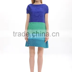 Ladies Multi Rainbow Color Wrinkle Loose New Model Dress thumbnail-2