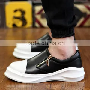 2015 New Style Fashion Leather Casual Shoes Men Best Quality Made in China, Hot Sell Adults Casual Leather Shoes Fashion Zipper thumbnail-4