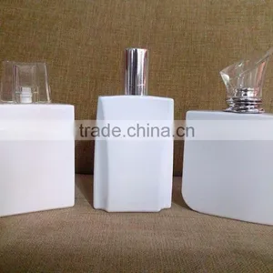 100 ml Fancy Perfume Glass Bottles India, White Coated Stylish Perfume Bottle India thumbnail-1