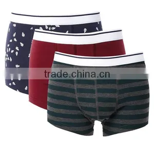 Magnetic Grid Cotton Underpants Men's Briefs Grid With Leaf Design thumbnail-1
