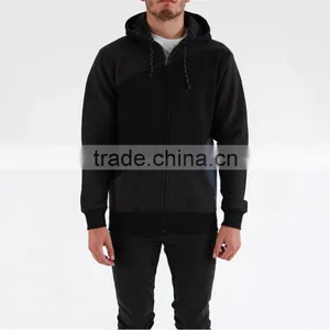 China Factory Black Hoodies 100% Cotton Pullover Hoodie for Man thumbnail-1