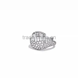 CZ Studded Rhodium Plated Fashion Ring thumbnail-1