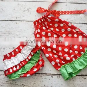 2014Wholesale Baby Cotton Clothes Red and White Polka Dot Diaper Cover Christmas Diaper Cover thumbnail-1
