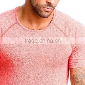 Raglan Sleeve Custom Printed Fitness Shirts , Gym Fitted t Shirt thumbnail-3