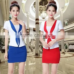 Custom Workwear Apparel Designer Short Skirts Cheap Work Uniforms for Service Lines thumbnail-1