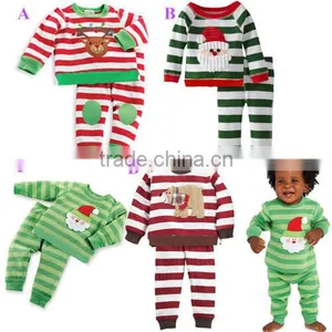Wholesale Woolen Striped Christmas Children Pajamas thumbnail-1