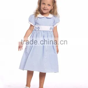 Wholesale Baby Girl's Cute Collar Cotton Vintage Dress thumbnail-1