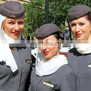 Fashion Tuff Characteristic Wool Fabric for Flight Attendant Corporate Suits Stewardess Uniforms thumbnail-4