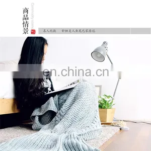 Handmade Crotched Mermaid Charming Colorful Tail Blanket Adult Kids Knit Throw Bed Wrap Blanket thumbnail-5