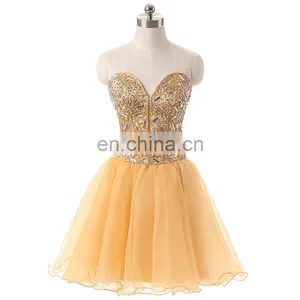 Wholesale Sweetheart Sleeveless Crystal Tulle Short Cocktail Dress SD015 thumbnail-1