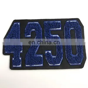 no Minimum Custom Iron on Embroidered Letter Towel Chenille Patches thumbnail-6