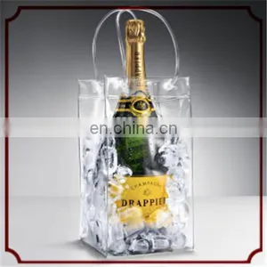 Custom Logo Printed Promotion Reusable Antifreezing Eco Material Clear Plastic Bag PVC Water Resistant Bag Wine Bag thumbnail-6