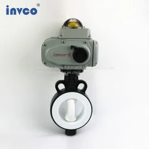 INVCO Wafer Type Electronic Butterfly Valve,Wafer Connection Fluorine Butterfly Valve thumbnail-1