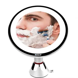 Plastic Round LED Light Swivel Portable Make up Mirror Suction Cup Mirror thumbnail-1