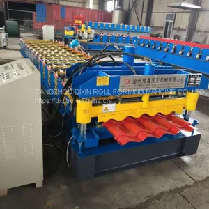 DIXIN Automatic High Speed Guide Post Cutting Glazed Tile Roof Sheet Tile Making Roll Forming Machine Price thumbnail-2