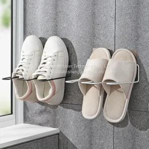 Wall Mounted Shoe Storage Rack Iron Shoe Rack Bathroom Slipper Rack Stand thumbnail-1
