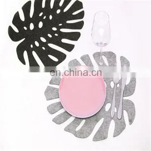 Leaf Tropical Plant Placemats Felt Coasters Set Housewarming Gift thumbnail-2