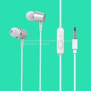 OEM/ODM Clear Calling Music 3.5mm Plug Universal Mobile Phone Wired In-ear Earphone With Mic Headphone Headset thumbnail-2
