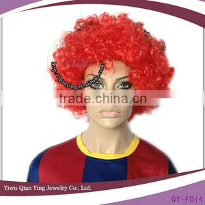 Cheap Short Curly Synthetic Afro Curly Red Party Wigs thumbnail-1