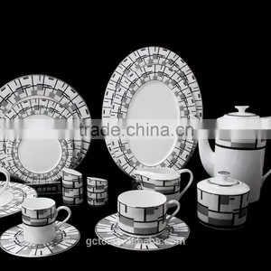 Bone China 15pcs Tea Set With Geometric Figure thumbnail-1