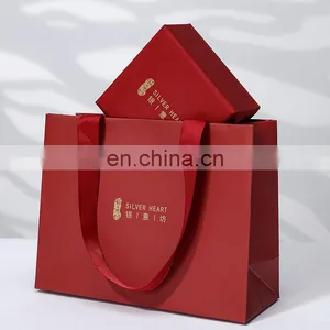 Luxury Custom Logo Cardboard Paper Jewellery Gift Box Red Customize Logo Jewelry Gift Packaging Box thumbnail-2
